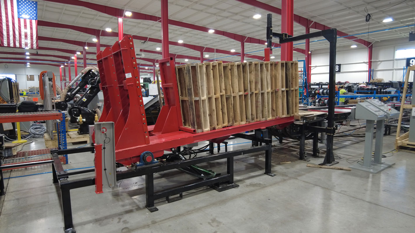 Reconditioned pallets in facility