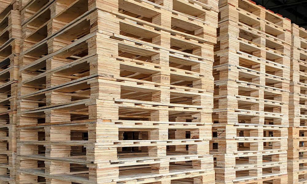 Pallets stacked up