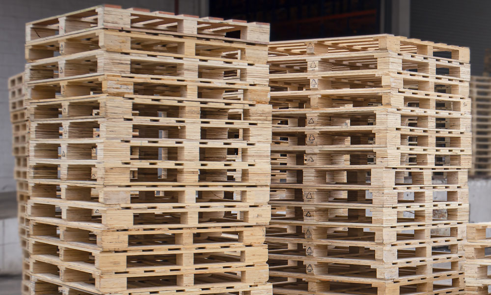 Stacks of pallets